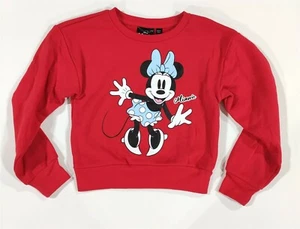 Minnie Mouse Sweater Girls Small 6-7 Red Warm Fleece Lined Pullover Shirt Gift - Picture 1 of 4