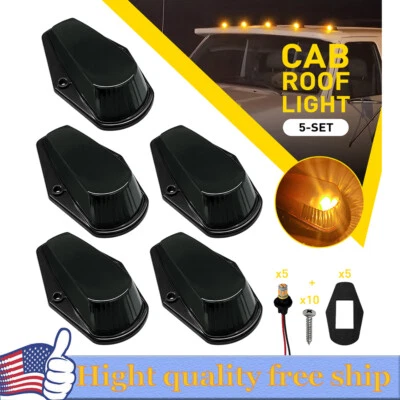 5 luces LED ámbar para techo de cabina para camionetas Ford F150 F250 F350 80-97 Foto 1 de 4