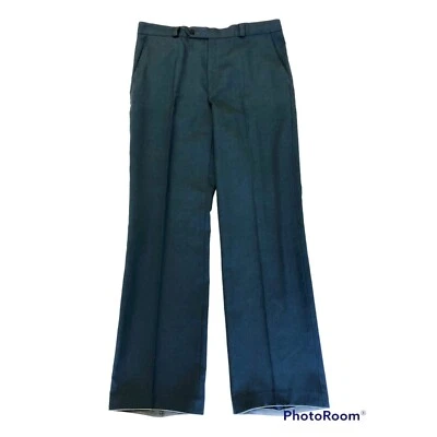 Vtg 50's Men's Cadet Blue GABARDINE Trousers Wool ROCKABILLY Dress Pants 34 - Image 1 of 4