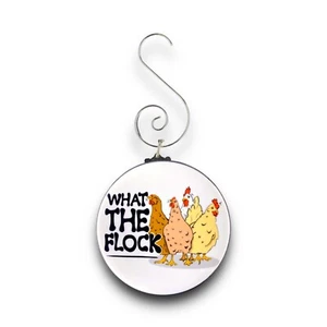 Chicken What the Flock Mini Ornament Handmade Holiday Stocking Stuffer Decor - Picture 1 of 15