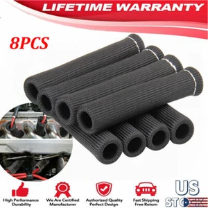 2500° 6" Spark Plug Wire Boots Protector Black Sleeve Heat Shield Cover 8Pcs Tcj - Picture 1 of 12