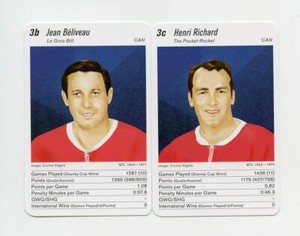 #TN23499 JEAN BELIVEAU & HENRI RICHARD Swiss Quartett Hockey Cards