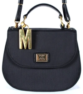 Mini Bandolera Bolso con Asa Superior MOSCHINO Vintage Negro Poliéster y Cuero M Charm - Imagen 1 de 17