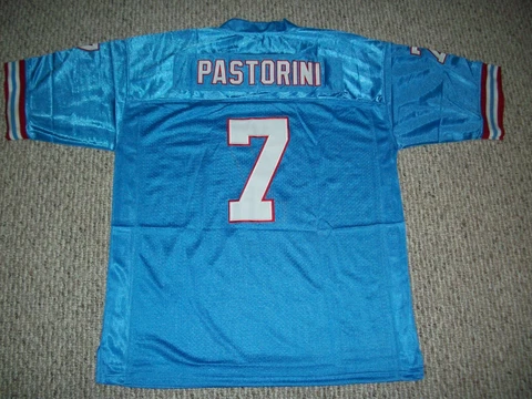 DAN PASTORINI Unsigned Custom Blue Houston Sewn New Football Jersey Sizes S-3XL Cover