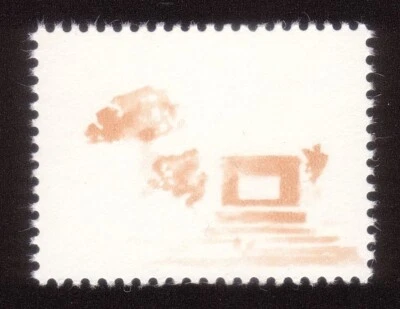 Sello de prueba DFF 1980-1985 DINAMARCA (Cz. Slania) ROTOGR NARANJA-MARRÓN + FLÚOR ALTERADO Foto 1 de 2