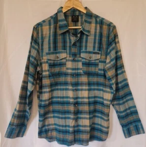 Oakley, Blue/ Beige Check Long Sleeve Shirt Size M Good Condition - Picture 1 of 5