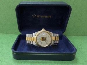 SWISS  ETERNA President Saddam Hussein Iraq Logo Watch 35mm  Size Silver Dial R4 - Picture 1 of 20