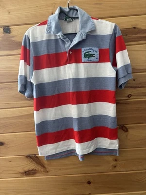 Camisa Polo De Colección Niño IZOD Lacost Talla 20 XL Roja Blanca Le Crocodile Originales Chemise Foto 1 de 4