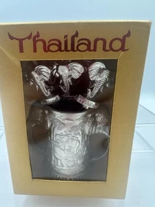 Thailand Hors d'oeuvre Fork Set & Holder w/Elephant Design in Box Appetizer - Picture 1 of 11