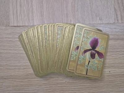 Caspari LARGE TYPE Playing Cards  Vintage Orchid Screen Pattern - Image 1 of 3