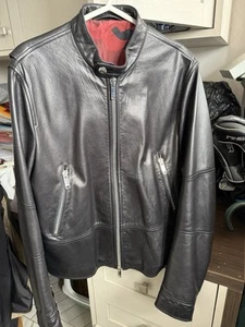 Valentino Lamb Leather Black Biker Jacket 50 M Has Scuff - Picture 1 of 20