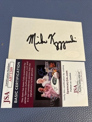 Tarjeta indexada firmada con autógrafo automático Mike Krzyzewski certificación JSA Foto 1 de 2