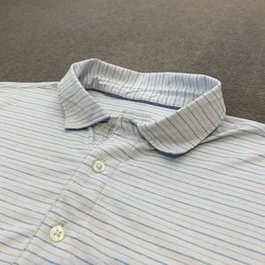 Vineyard Vines OTG Palmero Polo Shirt Mens Medium M Blue Gray Striped Golf Club - Picture 1 of 9
