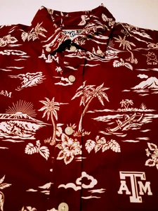 Camisa M REYN SPOONER Estilo Campamento Universitario Botón Frontal Nylon/Spandex TEXAS A&M - Imagen 1 de 5