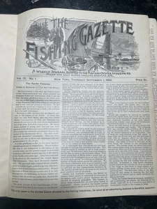 Antique Vintage Fishing Gazette 1892 Entire Year!  Signed by Publisher RARE!!!! - Picture 1 of 10