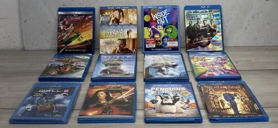 Lot Of 12 Blu-ray Discs , Wall.E , Planes , Wild Hogs, Penguins , And More….. - Image 1 of 4
