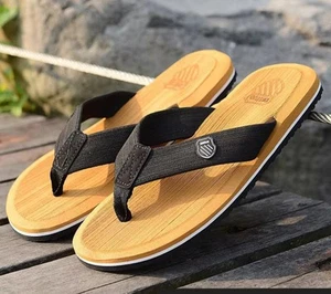 Fashion Slippers For Men Flip Flops Flat Sandals Summer Non-Slip Beach Slides... - Picture 1 of 5