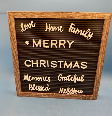 Wooden Letter Box with  Assorted Plastic Letters, numbers and phrasing 12x12” - Image 1 of 4