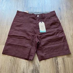 Prana Furrow Short 8" Inseam Men's 32 Cacao Standard Fit Chino Sutra Stretch - Picture 1 of 6