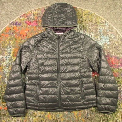 Chaqueta acolchada Miss Sixty para mujer L brillante carbón empaquetable abrigo con capucha Foto 1 de 4