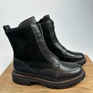 New NWOB Womens Paul Green Sheridan Black Suede Leather Lug Sole Boots Size 8.5 - Picture 1 of 8
