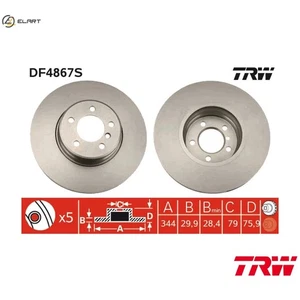 2x BRAKE DISC DF4867S FOR LAND ROVER RANGE/III/SUV/Mk 306D1 2.9L 6cyl 4.2L 8cyl - Picture 1 of 11