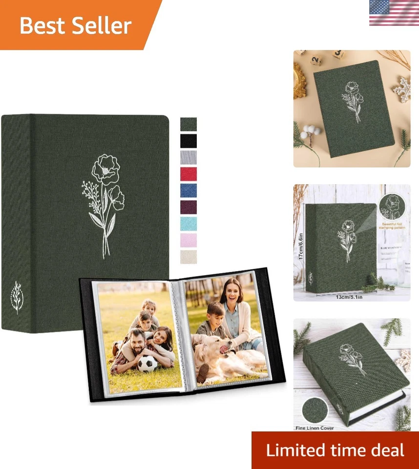 Elegantes álbumes de fotos de lino 4x6 - 2 paquetes para 200 fotos, ideales para niños Foto 1 de 4