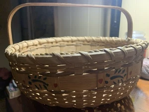 Vintage Painted Wicker Basket - Picture 1 of 3