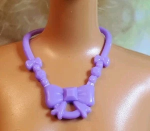 Fancy Barbie Purple Bow Doll Necklace Fashionistas Fashion Jewelry Accessory - Picture 1 of 4