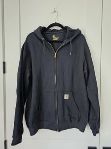 Carhartt Men's Large K122 Heavyweight Full Zip Hooded Sweatshirt Knit Black - Bild 1 von 15