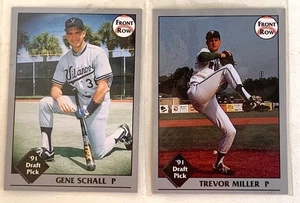 Lot 2 1991 Front Row Baseball Draft Pick Cards: Trevor Miller & Gene Schall - Picture 1 of 2