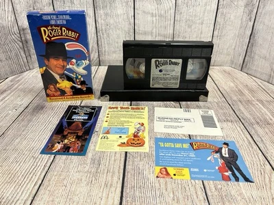 Who Framed Roger Rabbit (VHS, 1988) Bob Hoskins - Complete with Uncommon Inserts - Image 1 of 4