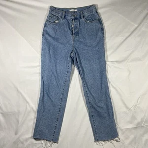 PacSun Ultra High Rise Slim Light Wash Denim Blue Jeans Button Front Size 27 - Picture 1 of 9