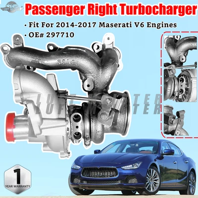 Fit Maserati Ghibli Quattroporte Q4 V6 297710 Right Turbo Turbochargers 2014-17 - Image 1 of 4