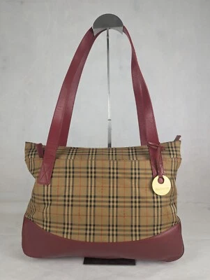 Authentic Vintage BURBERRY'S Nova Check Tote bag Canvas Leather Beige/Red - Image 1 of 4