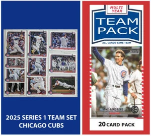 2024 Baseball Team Pack Cubs 20 Card Pack Sandberg + 2025 Topps Series 1 Team Se - Picture 1 of 3