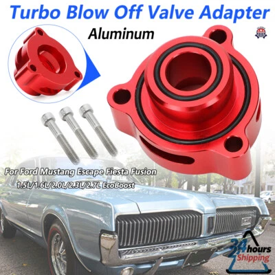 BOV Turbo Blow Off Valve Adapter For 2015-2019 Ford Mustang 2.3L Ecoboost Red US — 第 1/4 张图片