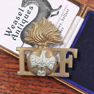 Second World War Two WW2 Brass Royal Irish Fusiliers Shoulder Badge - Picture 1 of 4