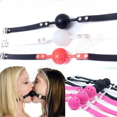 Unisex Binding Ball Oral Gags Open Mouth Restraints Breathable Harness Strap - Image 1 of 4