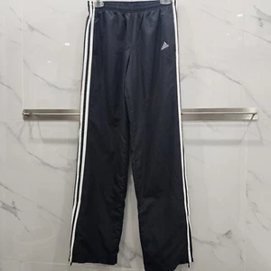 adidas Track Pants Women Sz S Black 3-Stripe Logo Embroidered Ankle Zip Athletic - Picture 1 of 5