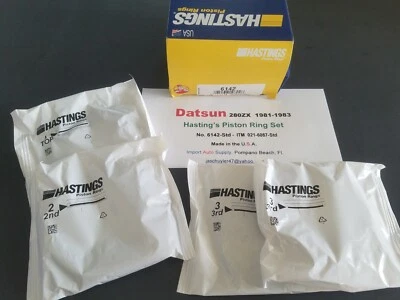 Juego de anillos de pistón Hastings estándar para 81-83 Nissan 280ZX 2,8 L-L6 incluyendo turbos Foto 1 de 4