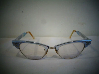 VINTAGE CAT EYE GLASSES EYEGLASSES VICTORY 5 1/4 ALUMINUM W/LENS - Image 1 of 4