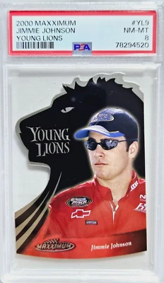 2000 Upper Deck Maxximum Jimmie Johnson Young Lions Die-Cut Rookie Card RC PSA 8 - Image 1 of 4