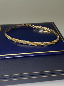 9K Tri-Colour Gold (Rose, White, Yellow) Italian Vintage Interwoven Bracelet - Picture 1 of 6