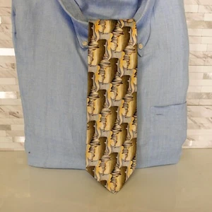 Neck Tie Men Yellow Abstract Silk Woven Suit COCKTAIL COLLECTION Wine STONEHENGE - Picture 1 of 9