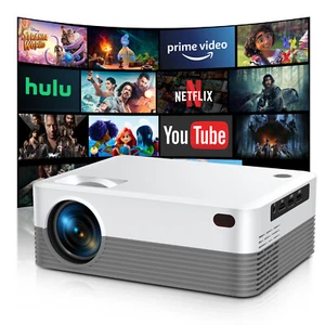 4K HD 1080P Smart Projector 5G WiFi Bluetooth LED Android Home Theater HDMI USB - Picture 1 of 14