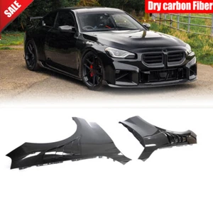 For BMW M2 G87 2023-2024 Dry Carbon Fiber Exterior Side Hood Fender Vent Trims - Picture 1 of 12