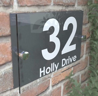 K SMART SIGN INSEGNA CASA CONTEMPORANEA / TARGA / PORTA / NUMERO / EFFETTO VETRO ACRILICO