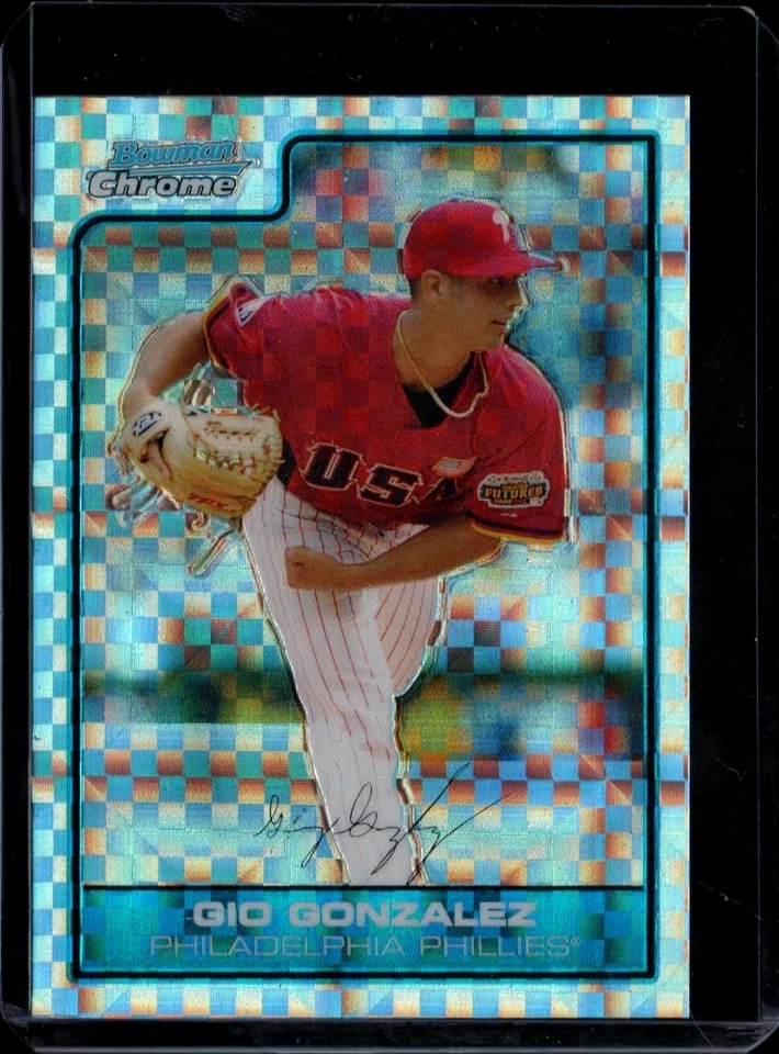 Игра Gio Gonzalez (Phillies) 2006 Bowman Chrome Futures FG7 X-Fractor /299 как новая+ - Изображение 1 из 2
