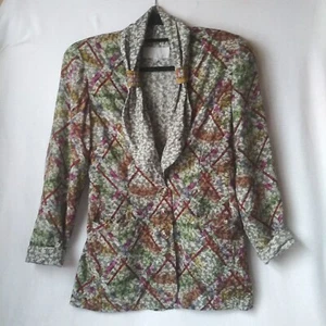 Platinum Dorothy Schoelen Vintage 1980 Blazer Jacket Funky Shoulder Pad Small - Picture 1 of 24